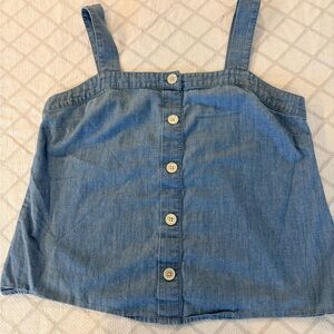 J.Crew Chambray Button-Front Square Neck Tank Top 100% cotton